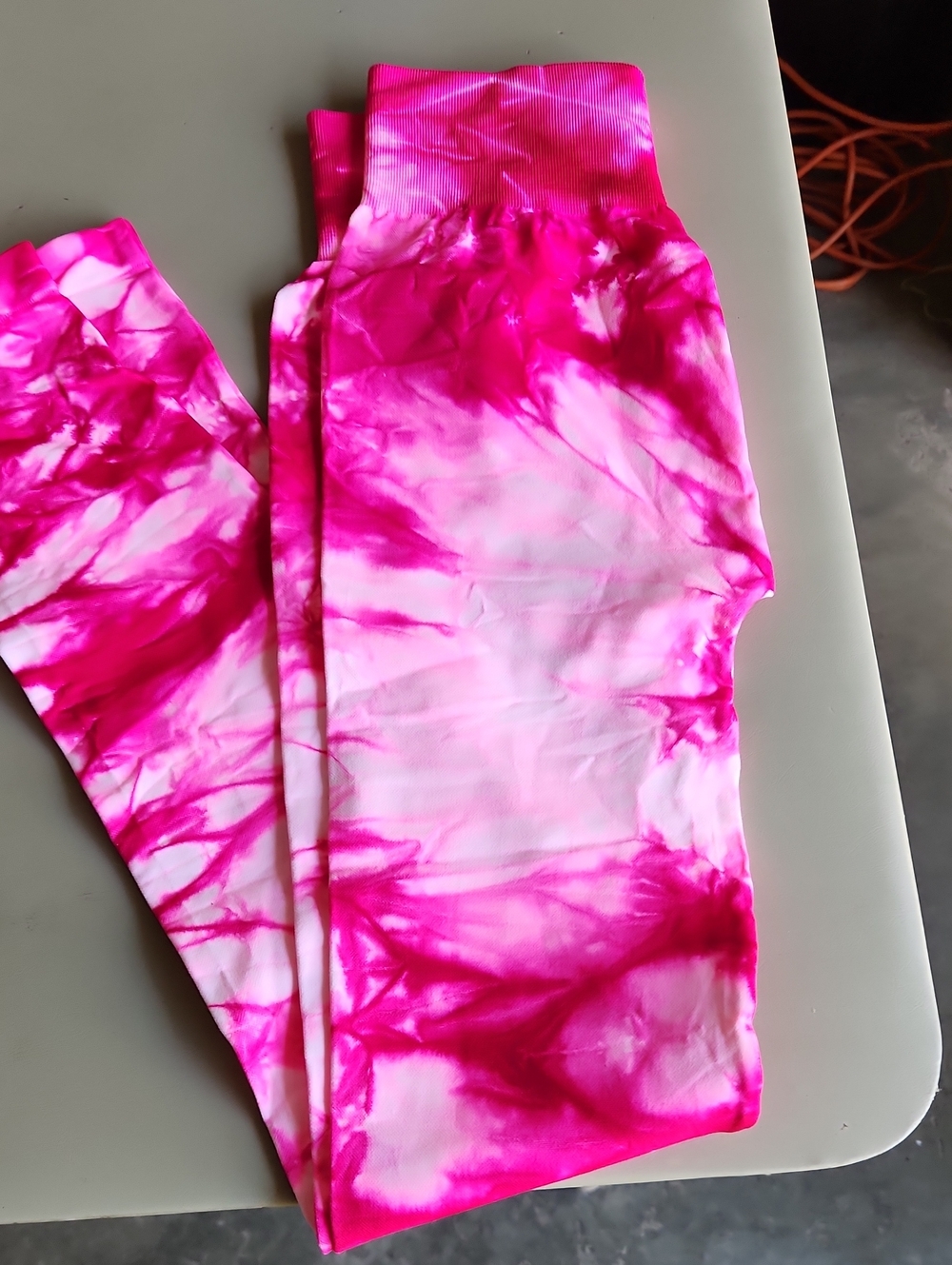 Woman Tie-Dye Leggings - Hot Pink One Size Fits Most